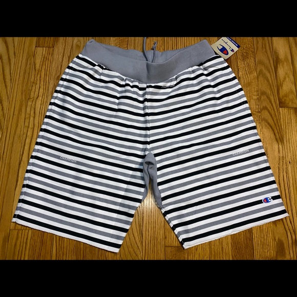 Champion Reverse Weave Text Stripe Cut Off Sweat Shorts Men's Sz XL New - Picture 1 of 6